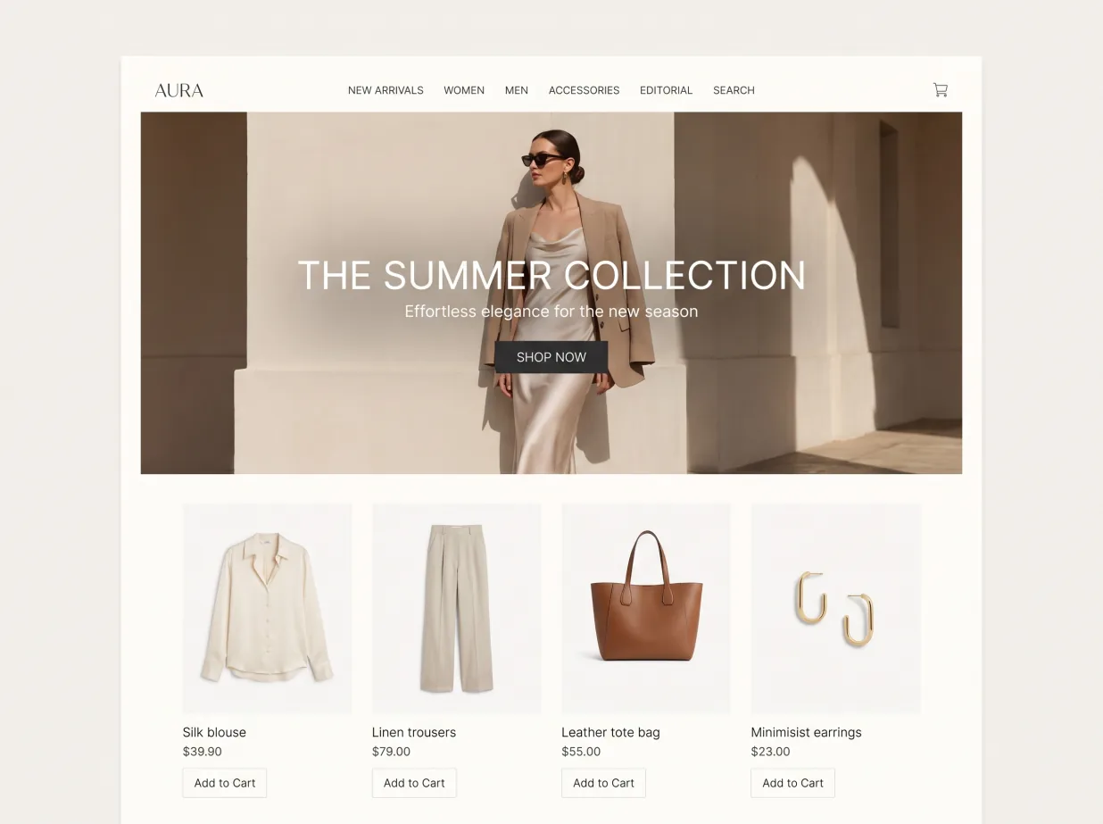 Online store built by Square Space Webs Builder