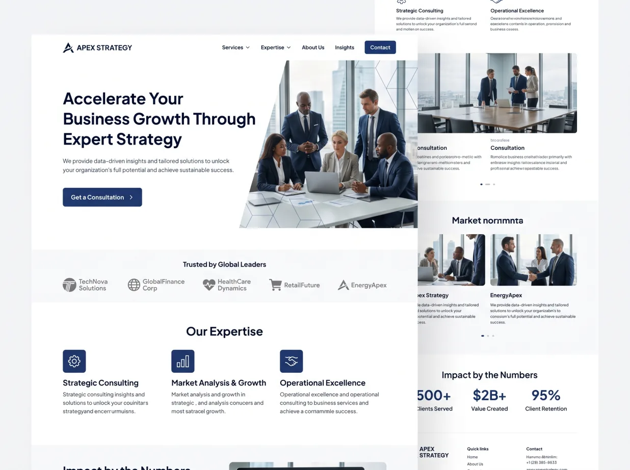 Agency website built by Square Space Webs Builder