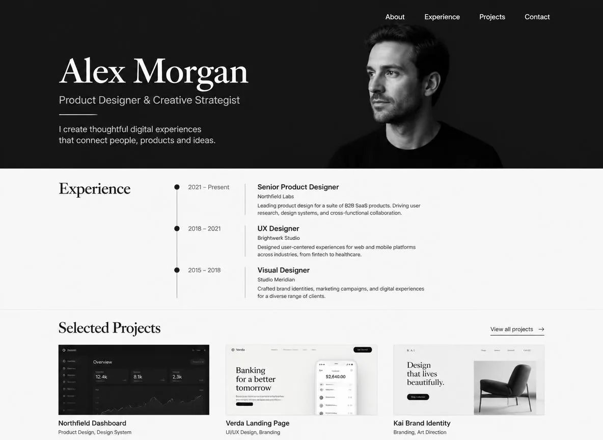 Personal and CV template preview