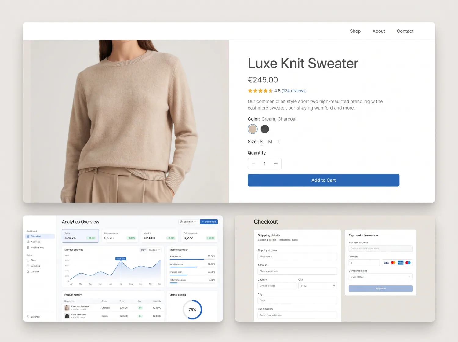 Custom Squarespace product page design