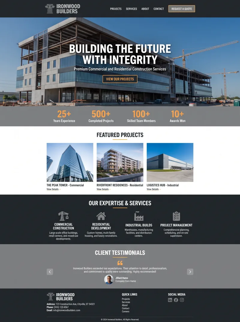 Construction Website website preview