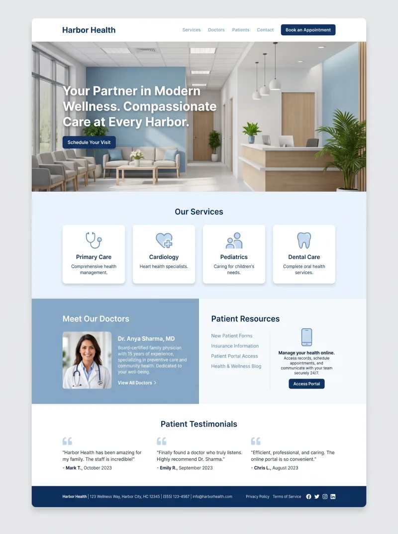 Healthcare Website website preview
