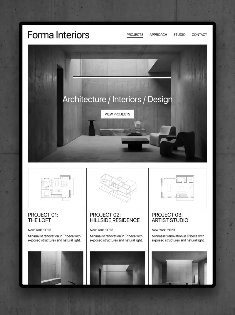 Interiors Website website preview