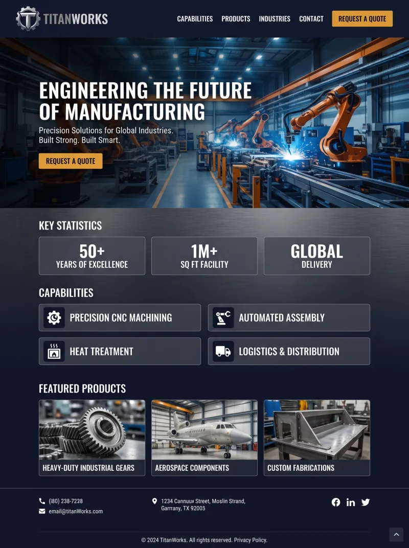 Manufacturing Website website preview
