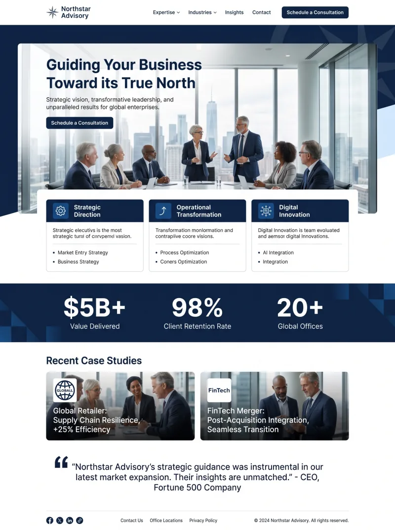 Professional Services Website website preview