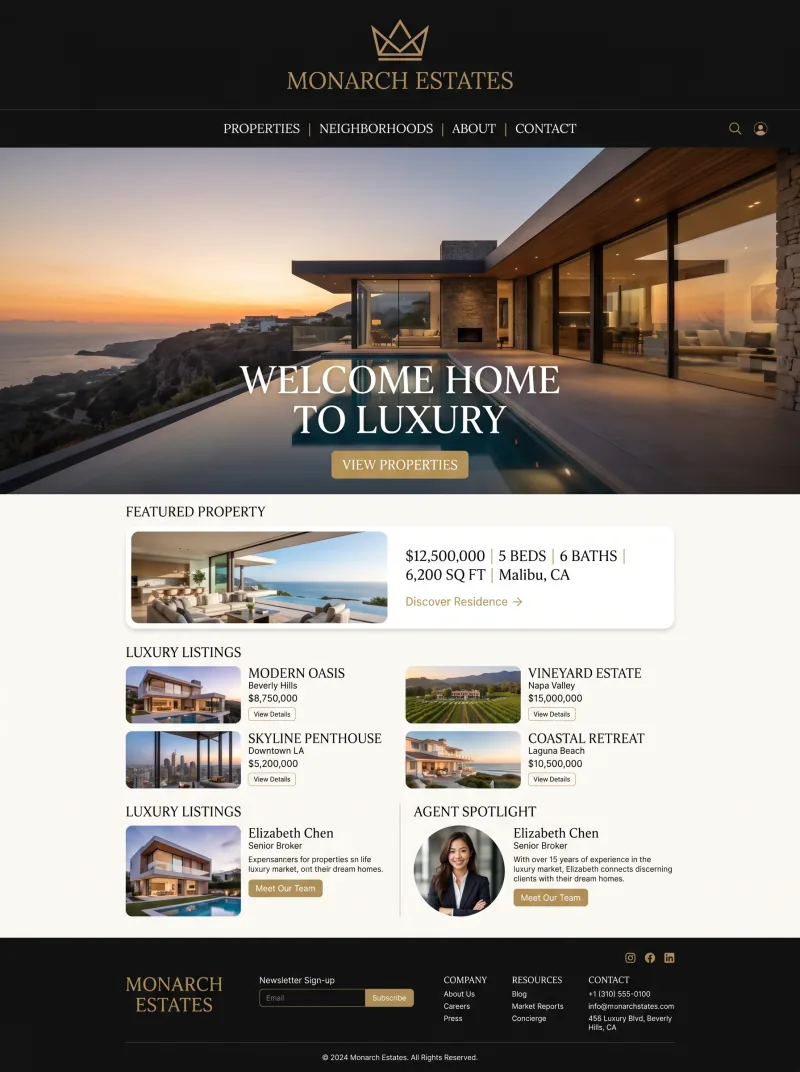 Real Estate Website website preview