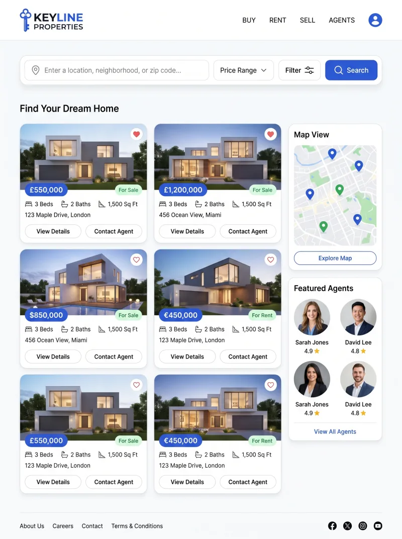 Real Estate Website website preview