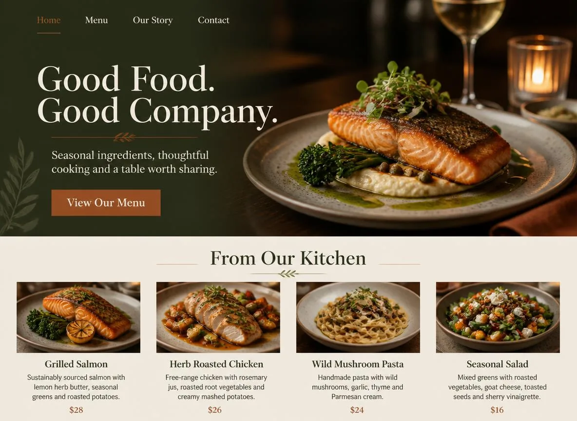 Restaurant template preview